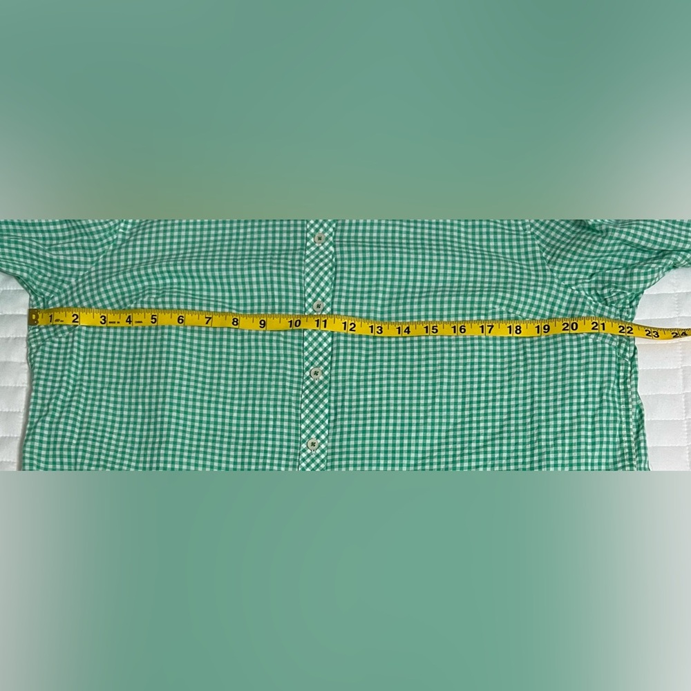 Crown & Ivy gingham long sleeve button down shirt 100 % cotton Size XL Petite - Picture 2 of 9